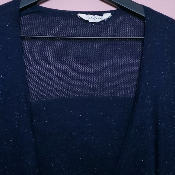 Naf Naf Paris Metallic Sparkle Navy Cardigan - Picture 3 of 15